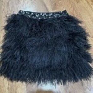 Lafayette 148 New York black feathered skirt size 12